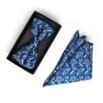 Corbatín Azul Flor Ornamento - Zaza Dorali