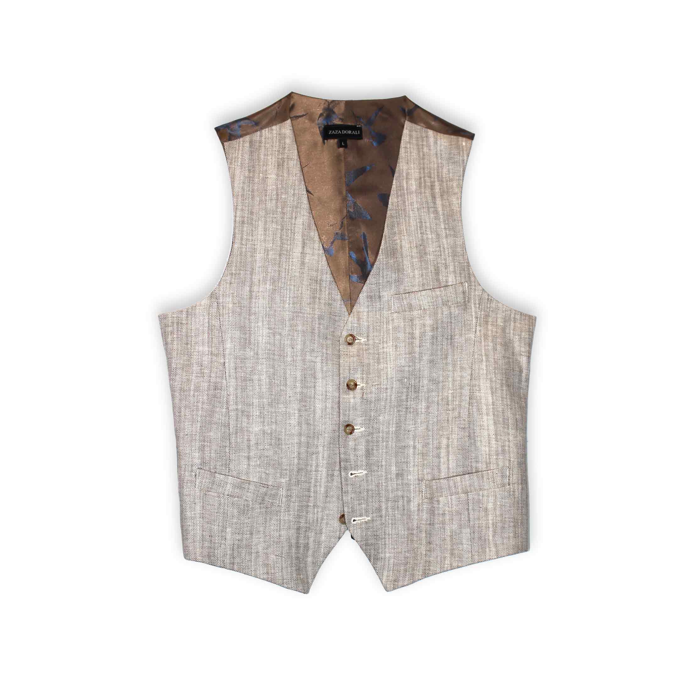 Gilet Lino Espiga Sésamo - Zaza Dorali