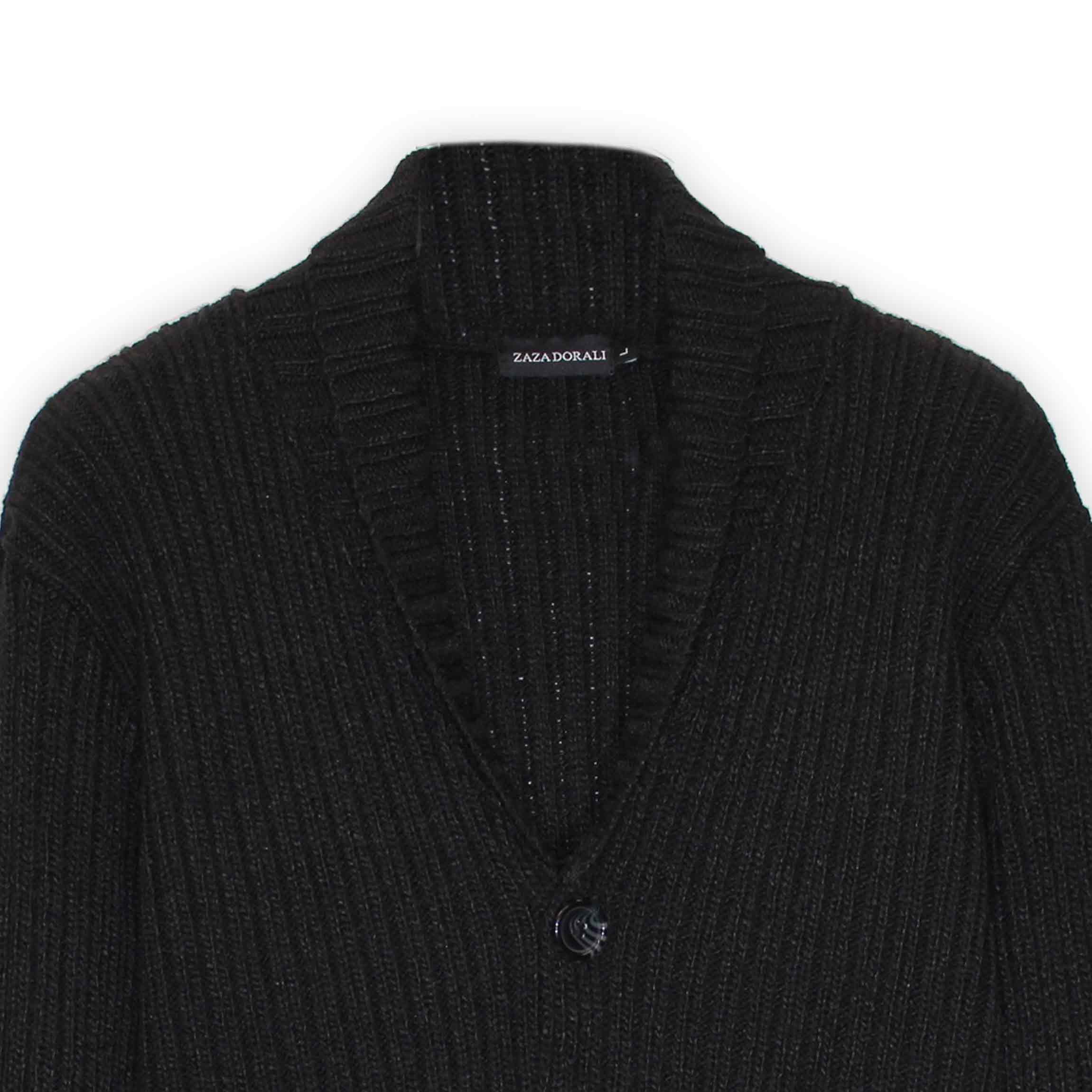 Sweater Cardigan Grueso Negro, vista 2