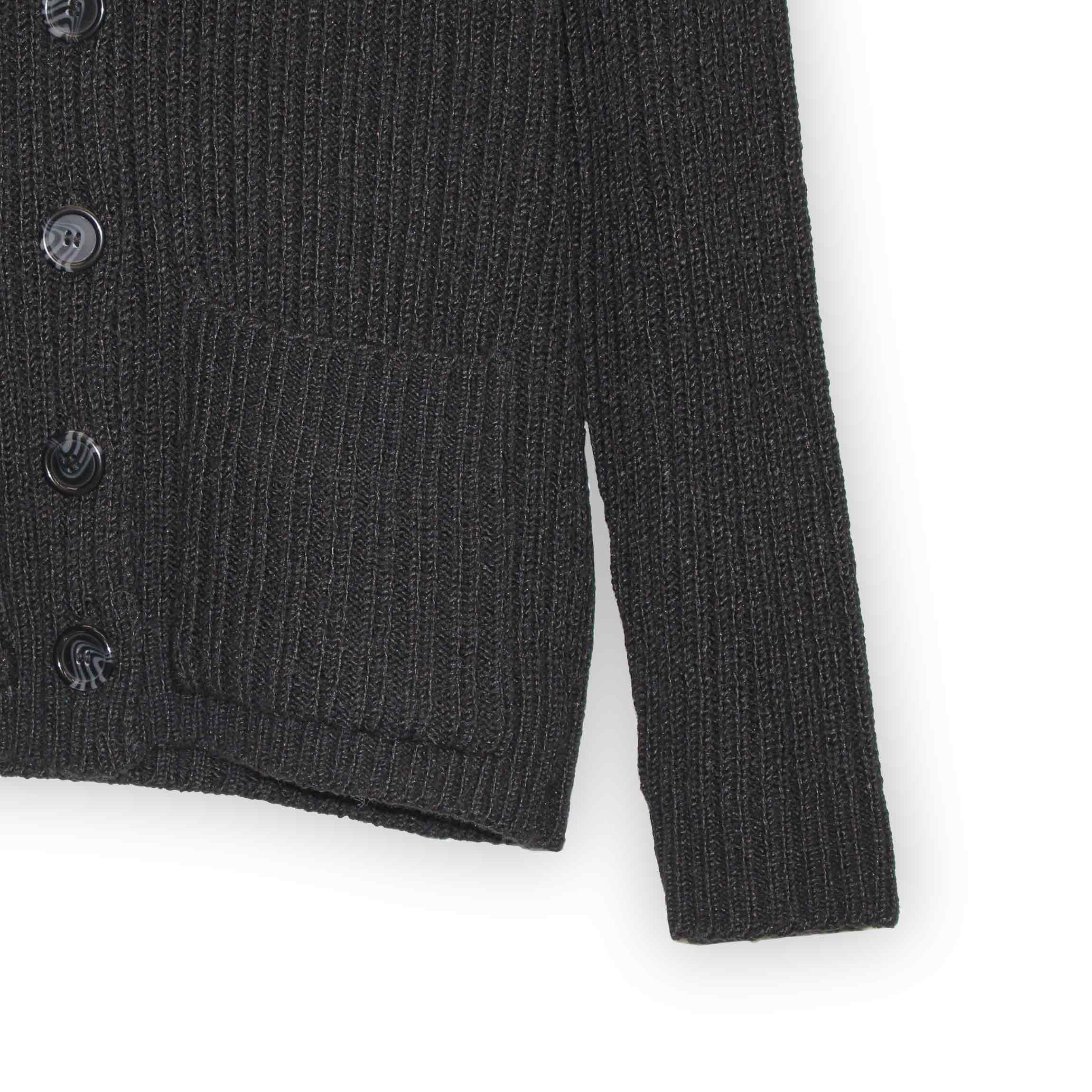 Sweater Cardigan Grueso Negro, vista 3