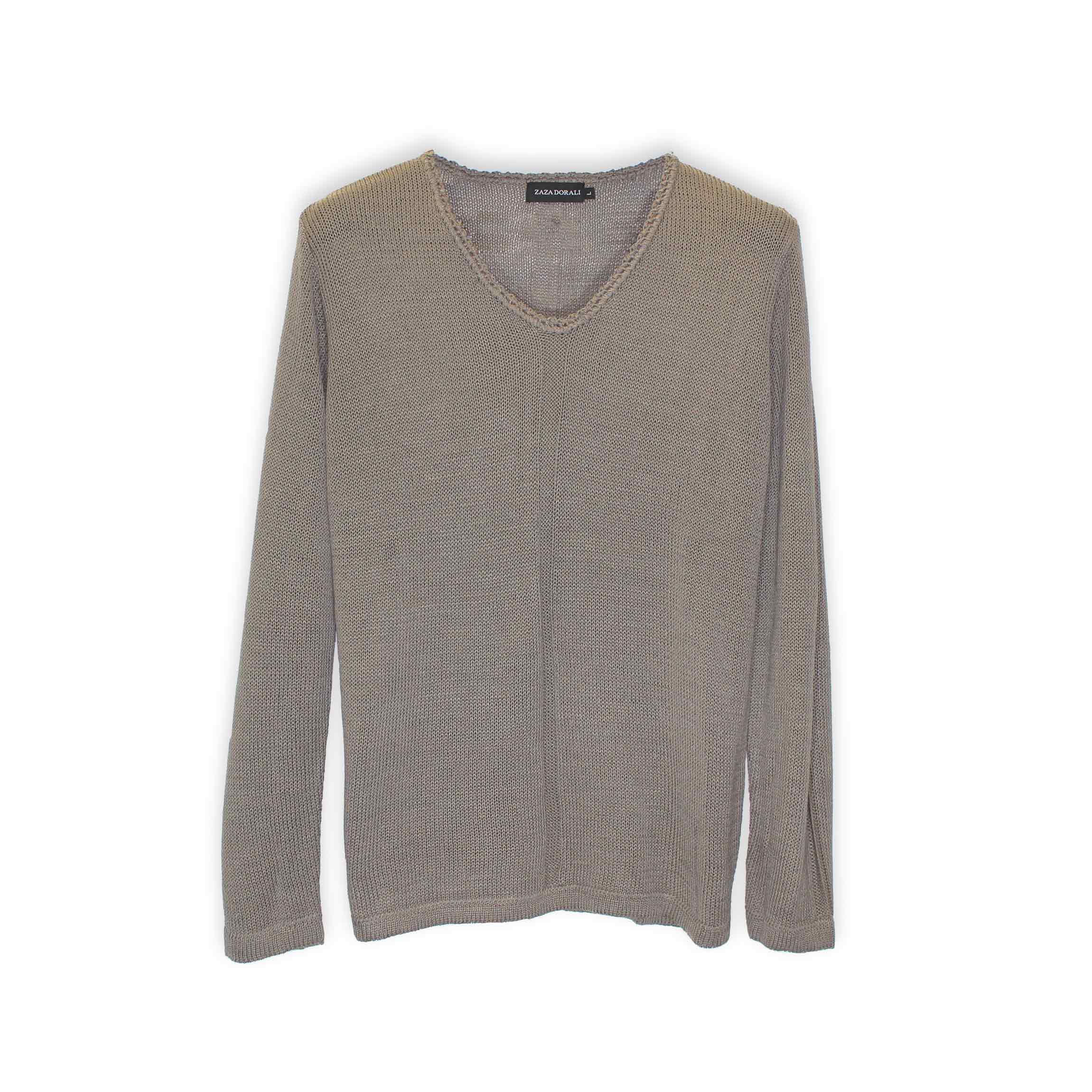 Sweater Cuello V Crochet Safari - Zaza Dorali