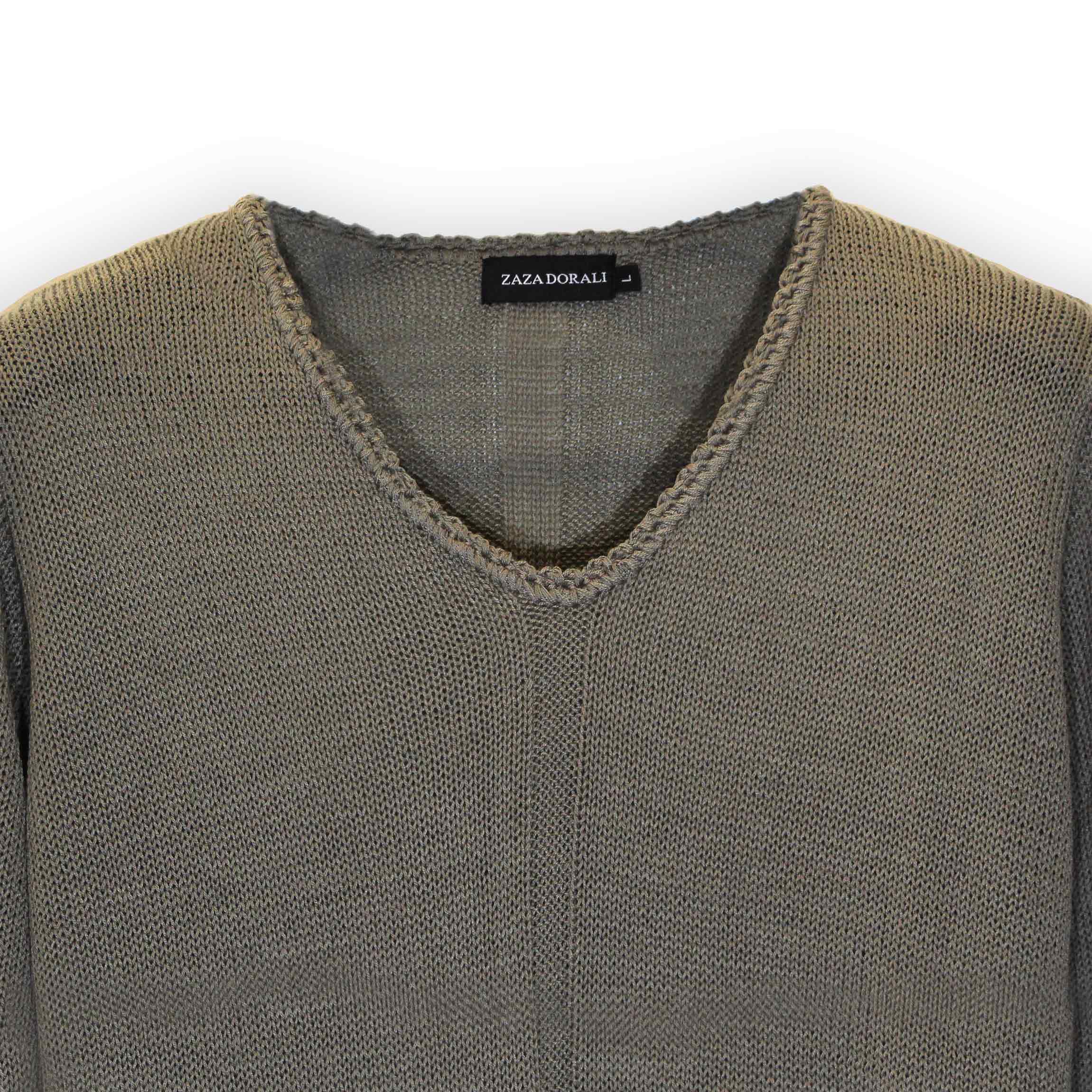 Sweater Cuello V Crochet Safari, vista 2