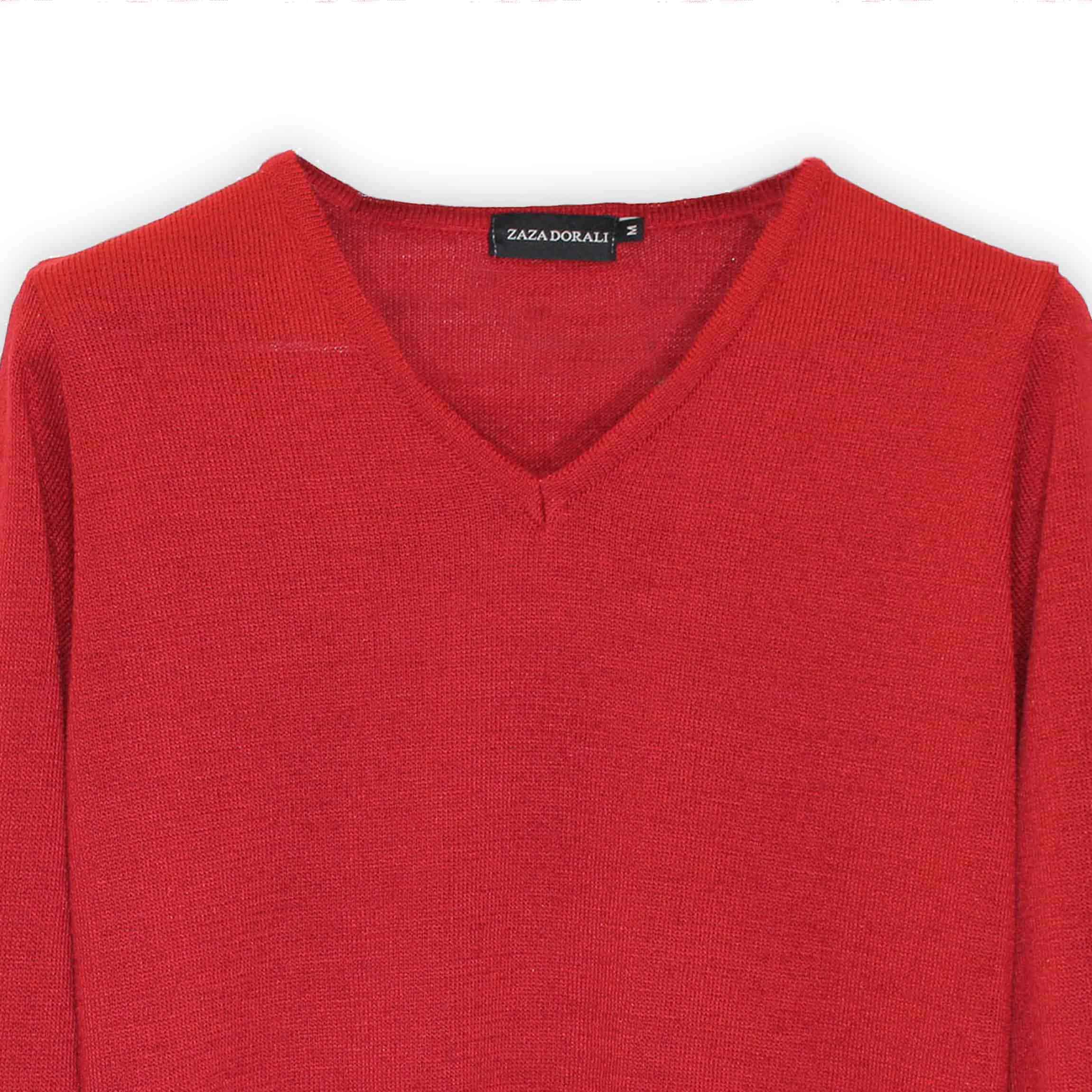 Sweater Cuello V Rojo Italia, vista 2