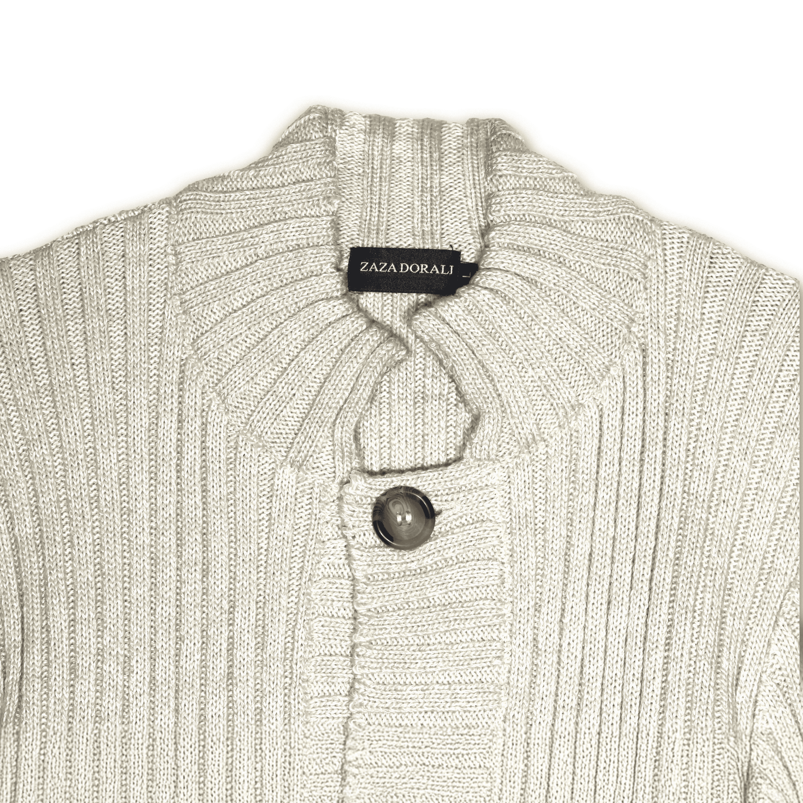Sweater Chaqueta Cuello Alto Crudo, vista 2