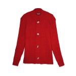 Sweater Chaqueta Cuello Alto Rojo Italiano - Zaza Dorali