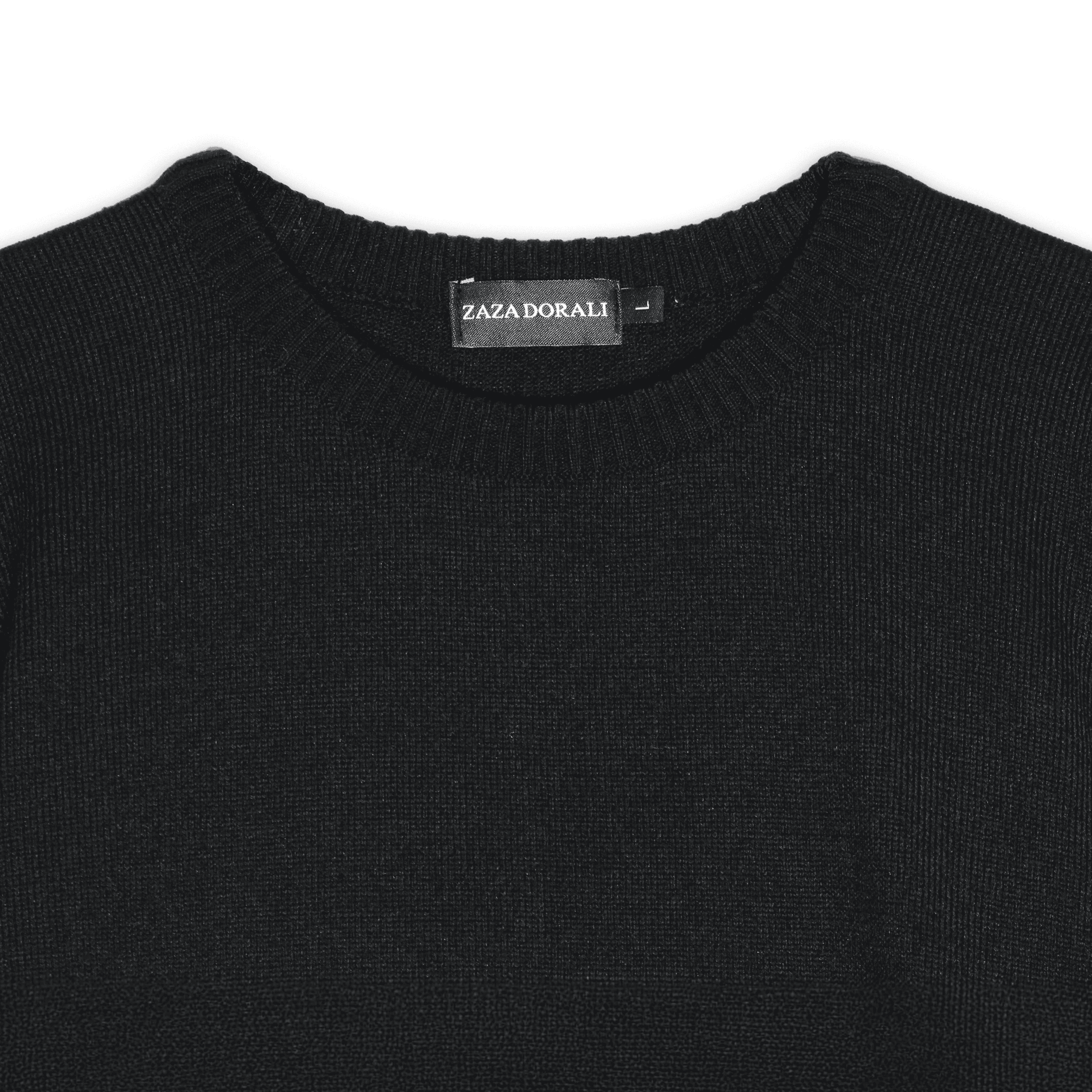 Sweater Cuello Redondo Negro, vista 2