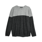 Sweater Bicolor Cuello Crochet Grafito - Zaza Dorali