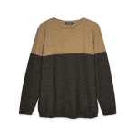 Sweater Bicolor Cuello Crochet Moro - Zaza Dorali