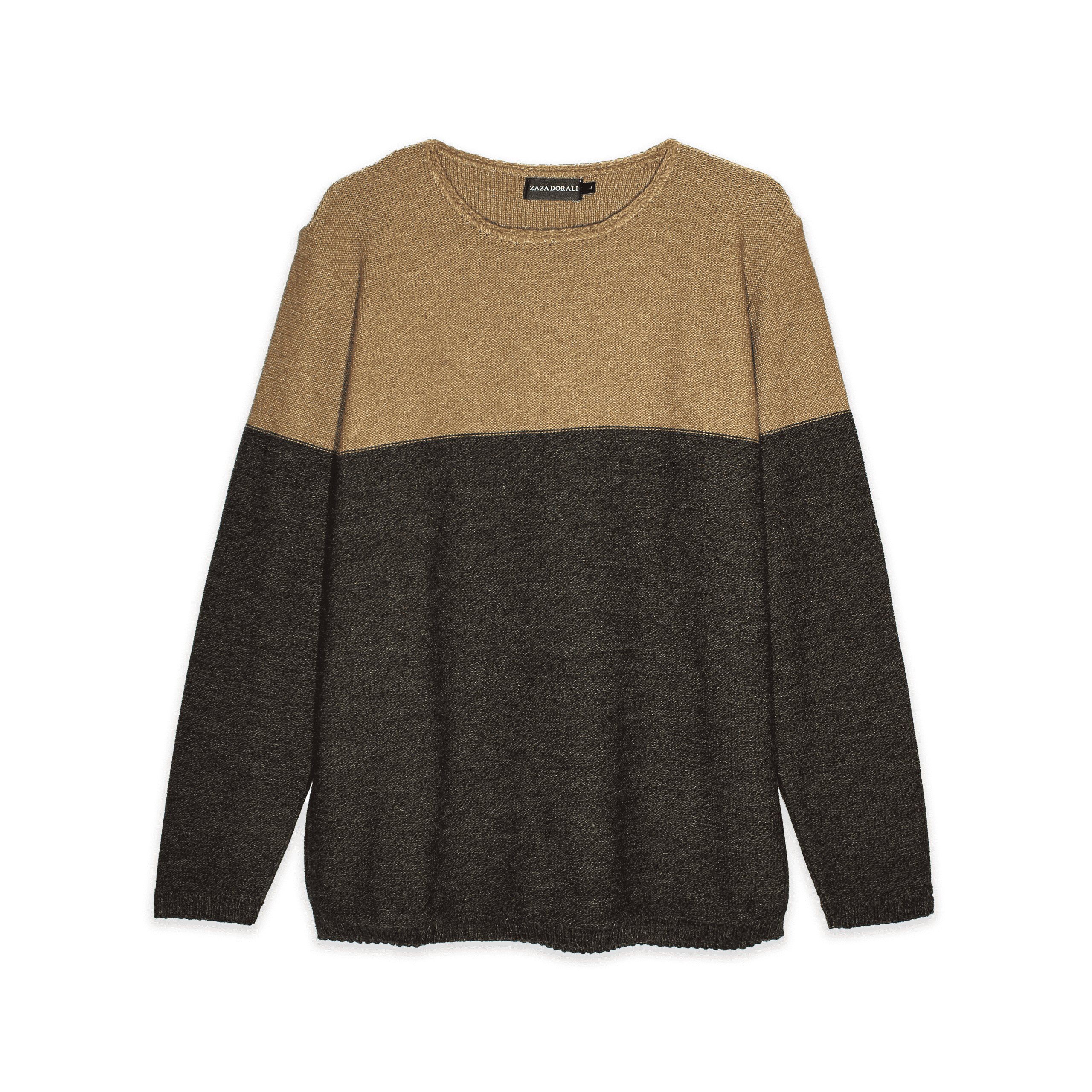 Sweater Bicolor Cuello Crochet Moro - Zaza Dorali