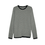 Sweater Cuello Redondo Listado Negro - Zaza Dorali