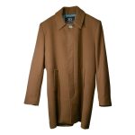 Abrigo Trench de lana color caramelo de hombre, vista frontal