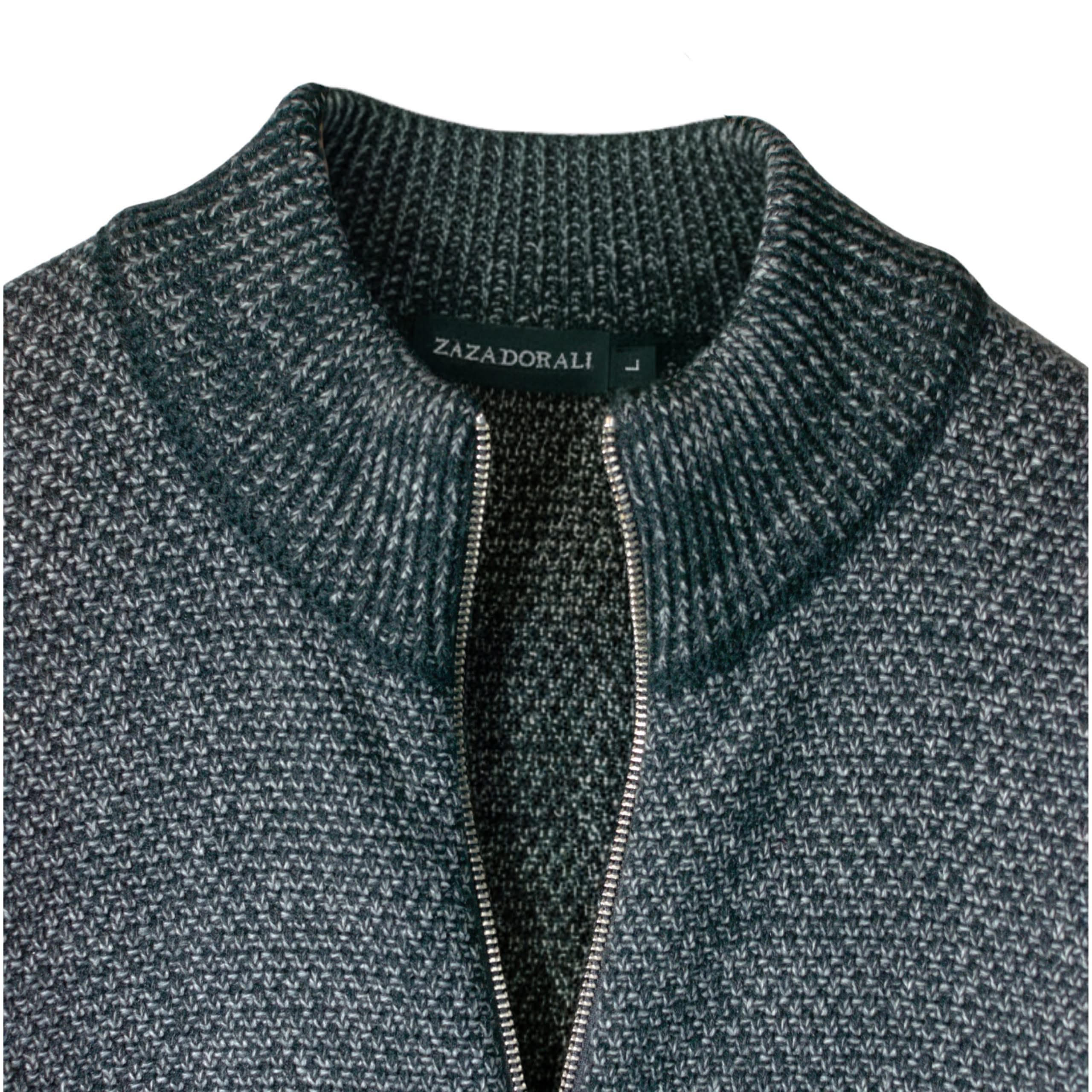 Detalle del tejido del Sweater con Cierre Texturado Grafito