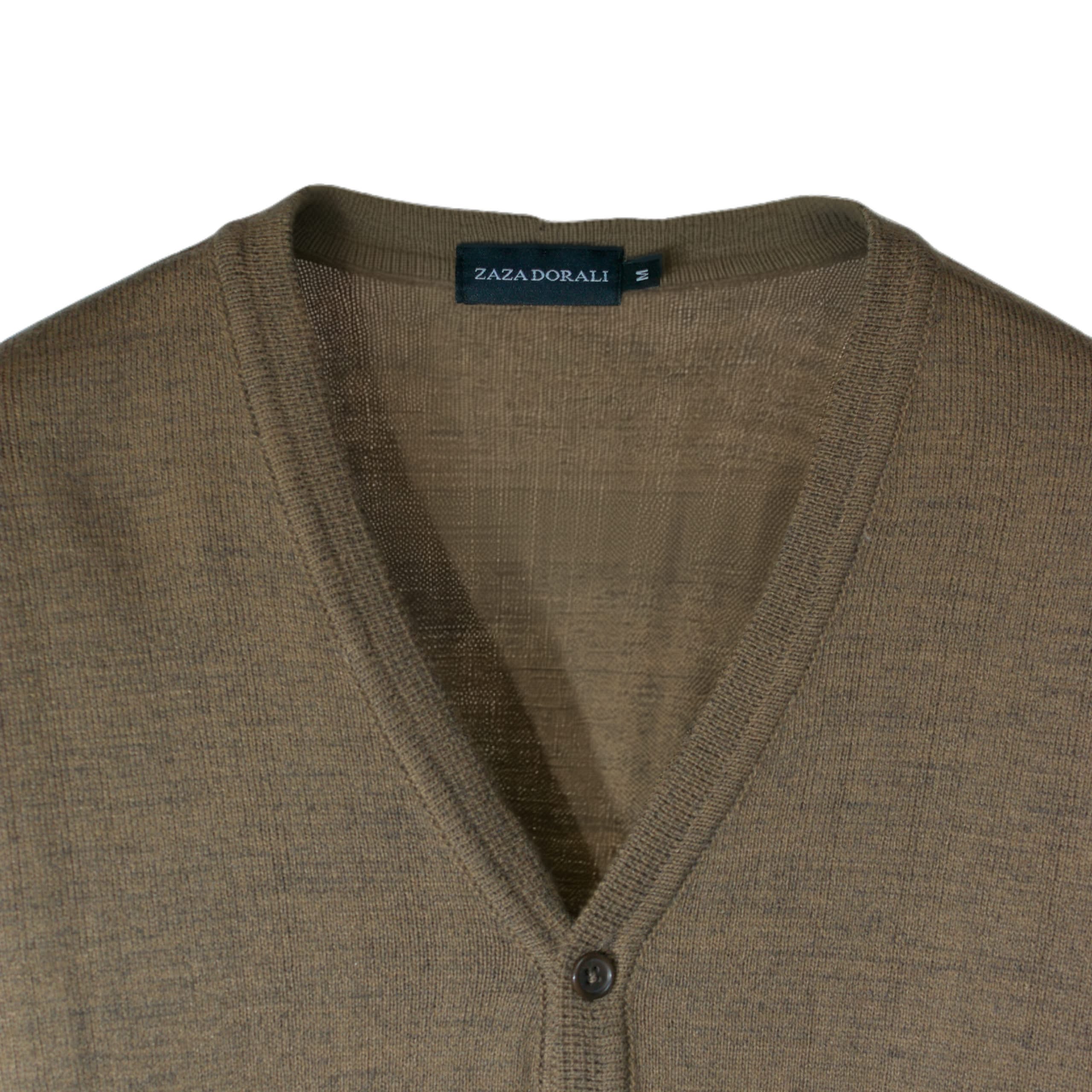 Sweater Cardigan Liviano Tabaco, vista 2